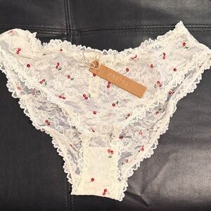 SKIMS White Lace Cherry Pattern Panties